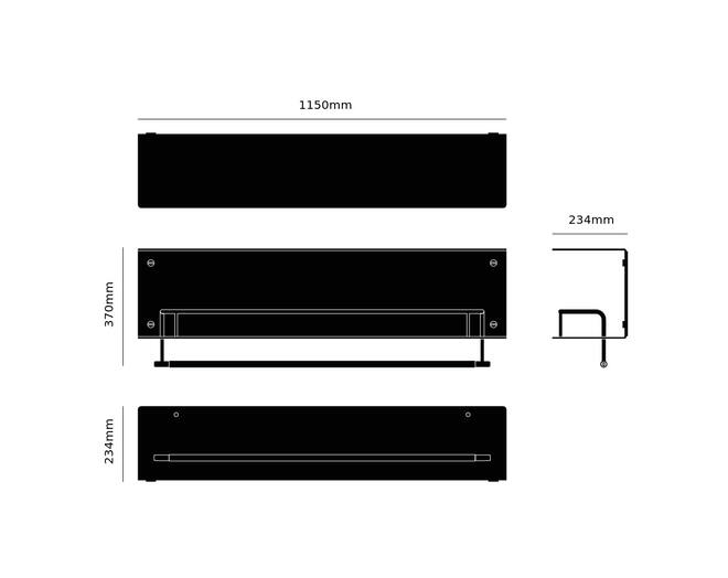 Hanger Shelf/Black/Gun Metal