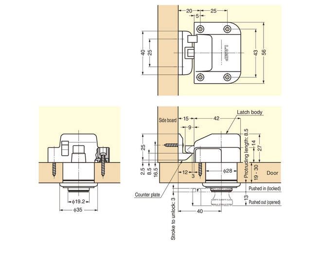 Drukknop glans chroom met rozet glans chroom