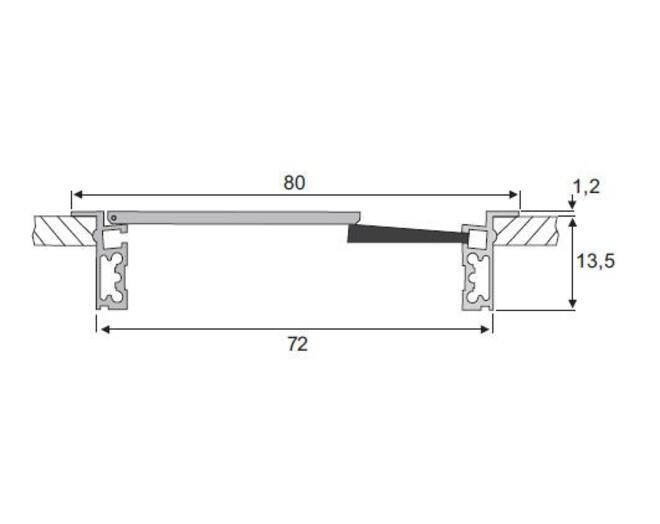Kabeldoorvoer met halve maan borstel 80x80mm aluminium