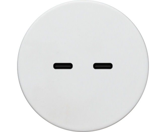 Rond 2.0 Multifit - USB-C 2X (30W) - s. trim - white alu