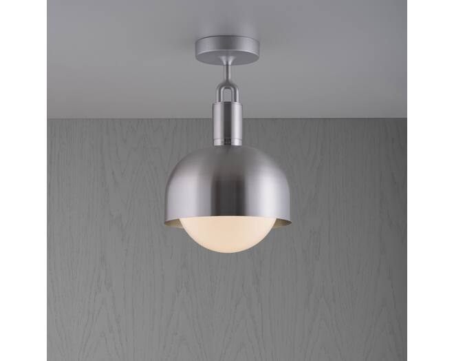 Forked Ceiling/Steel/Medium Steel Shade/Medium Opal Gl