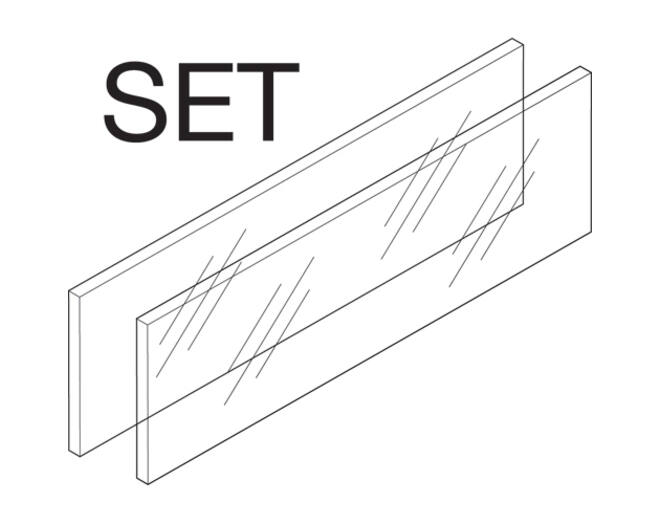 Glazen inschuifelement  Merivobox hoogte E, diepte 270mm
