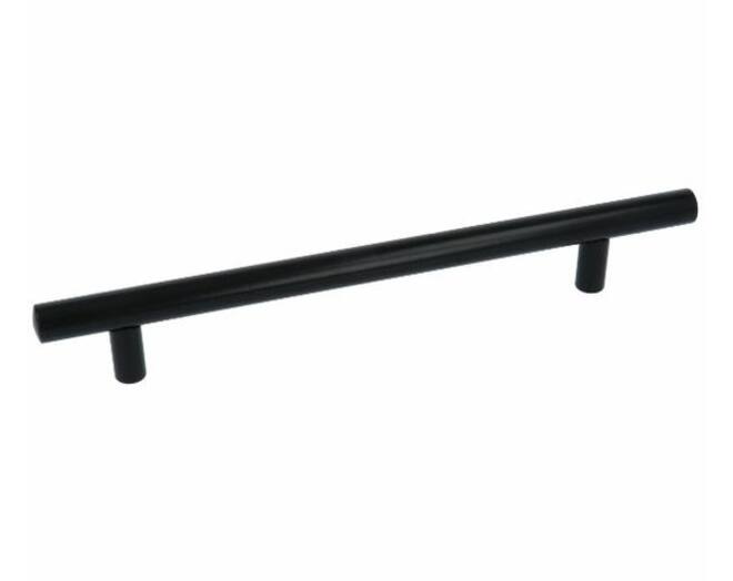Relinggreep 12x252mm, hoh. 192mm zwart gelakt, hoogte 32mm