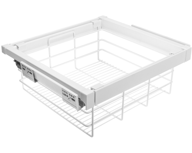 Garderobemand,  600 mm SOFT-CLOSE, Wit chroom
