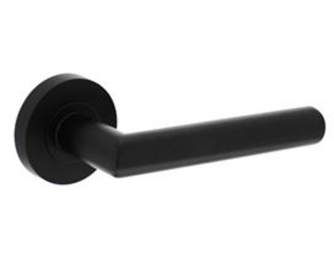 Deurkruk Bastian op rozet ø53x8mm zwart