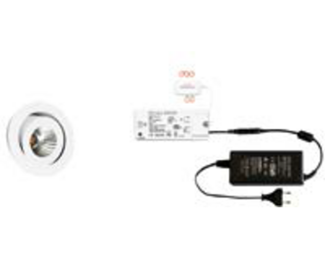 3x Ancona rond wit + 3x verlengsnoer + ZigBee Driver 30W