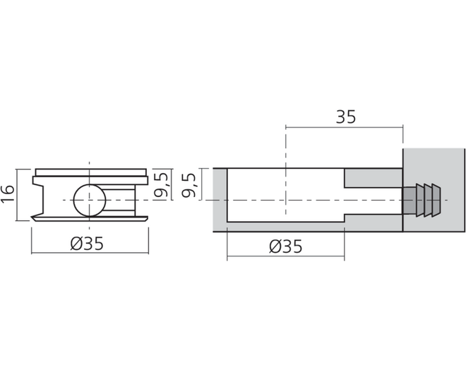 Excenter MEGALOCK 35mm diameter, dikte 16mm