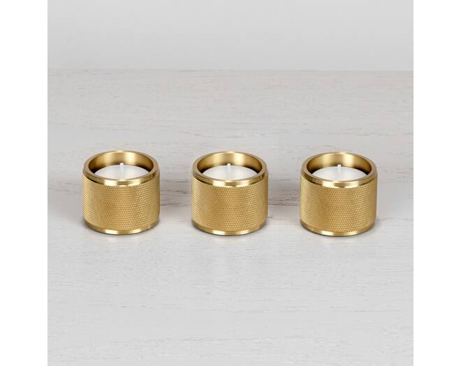 Tealight Candle Holder/Triple/Brass