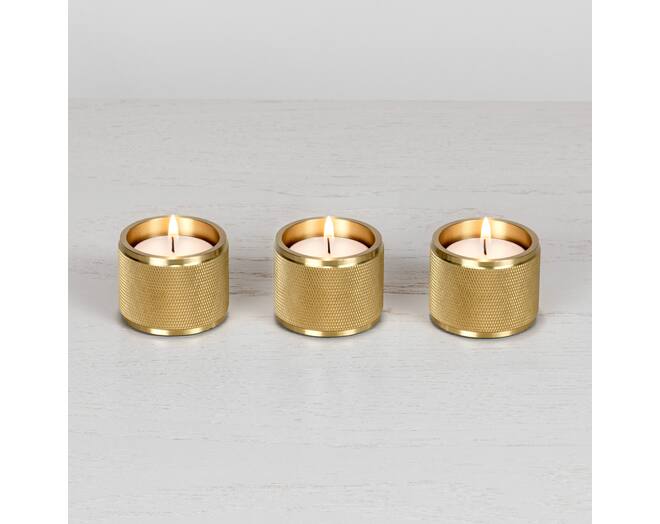 Tealight Candle Holder/Triple/Brass