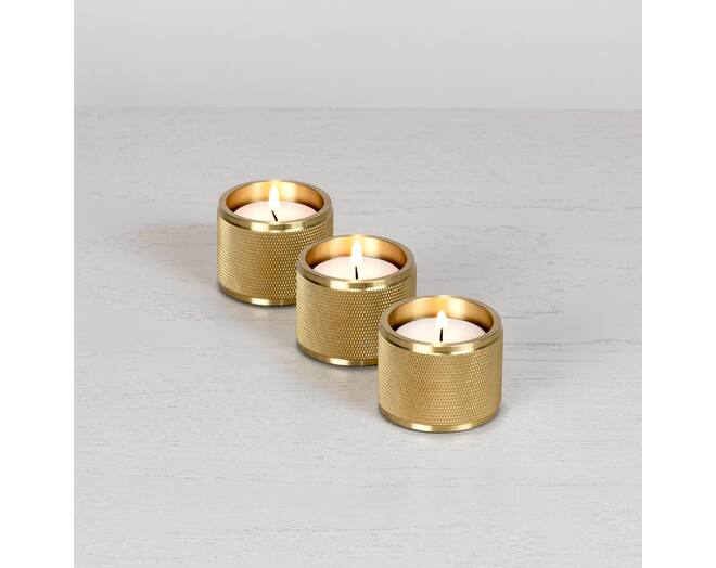 Tealight Candle Holder/Triple/Brass