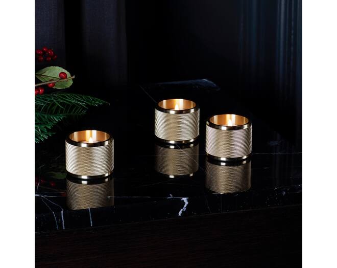 Tealight Candle Holder/Triple/Brass