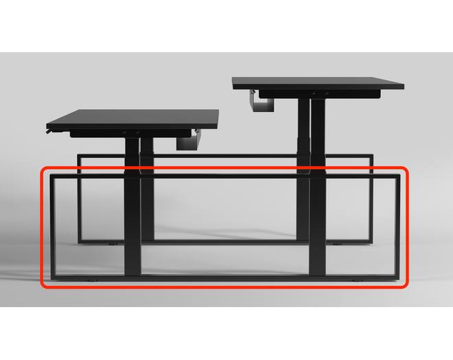 Square zijde dubbel 510x1680mm zwart RAL9005, per stuk