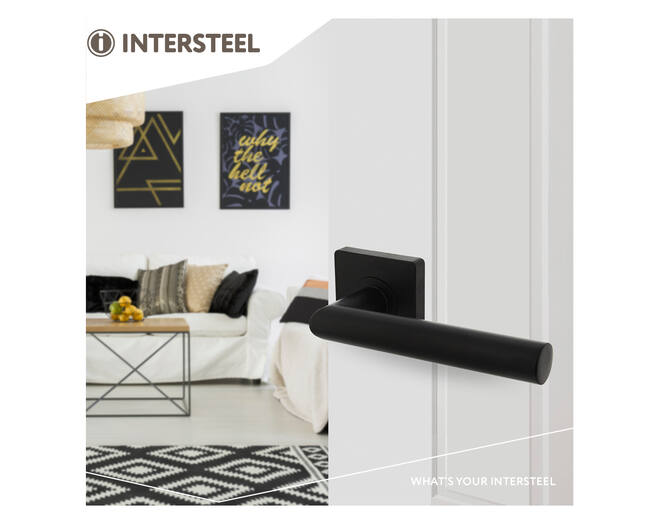 Deurkruk Bastian op rozet 55x55x10 mm zwart