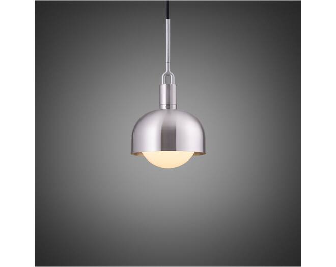 Forked Pendant/Steel/Medium Steel Shade/Medium Opal Gl