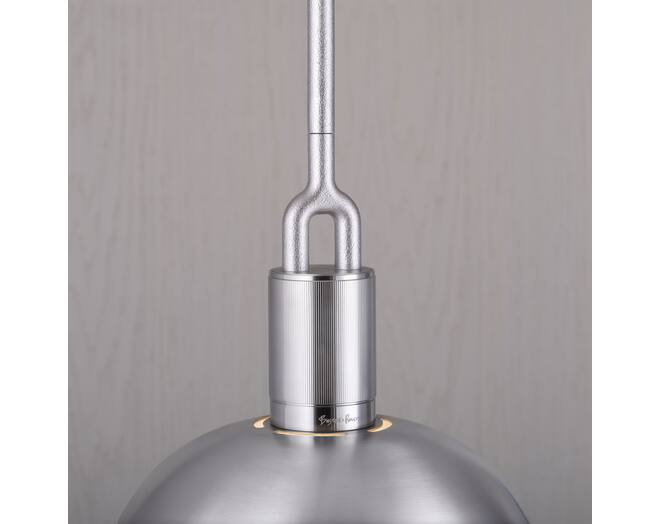 Forked Pendant/Steel/Medium Steel Shade/Medium Opal Gl