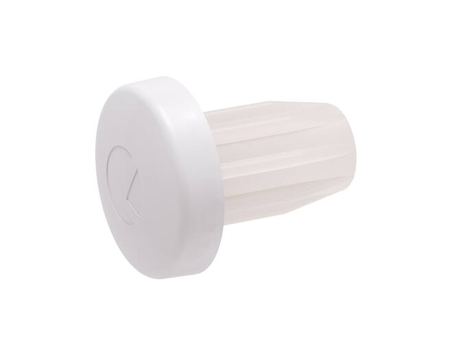 Deurbuffer stift 5mm, schotel 8mm x 2,5mm dik wit