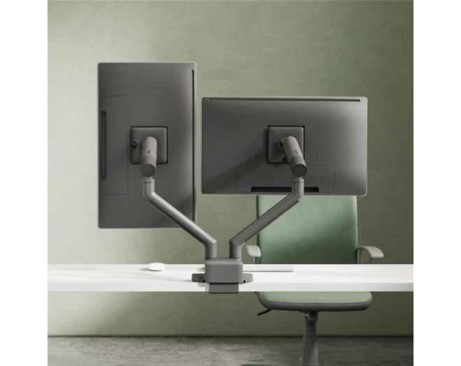 Kisch monitorarm voor twee schermen wit