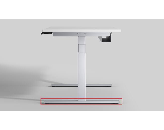 Milano voet 780 zilver, voor bladdiepte 800-900mm