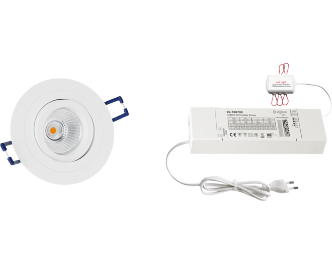 2xSmooth rond wit+2xpowerled+2xverl.+ZigBee