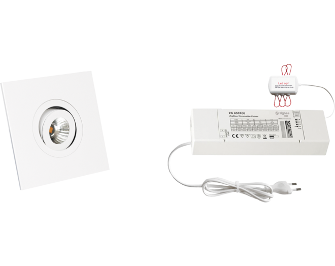 7x Monza vierkant wit DTW 3000K-2200K  + 6x verl +ZigBee
