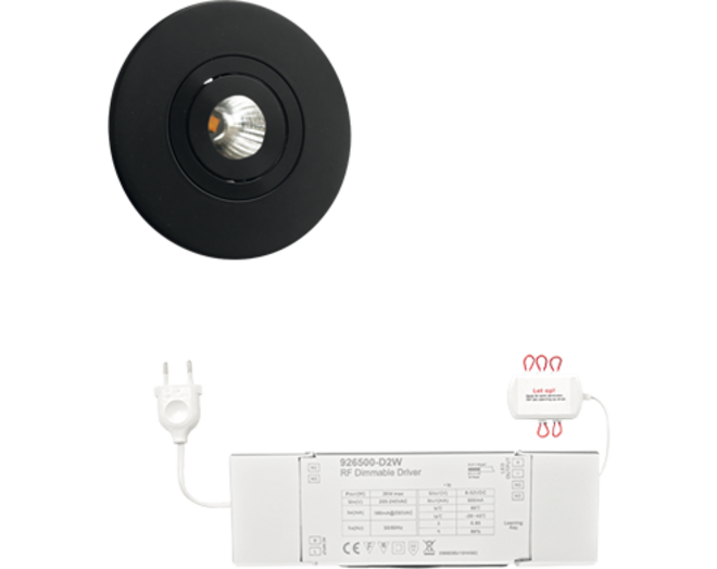 4x Monza rond zwart DTW 3000K-2200K+4x verl + MC easy basis