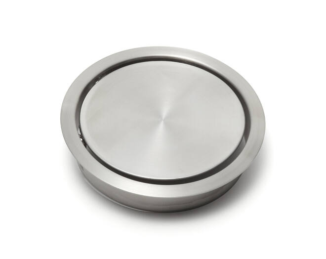 Afvaldoorlaat 170mm RVS mat met soft close deksel