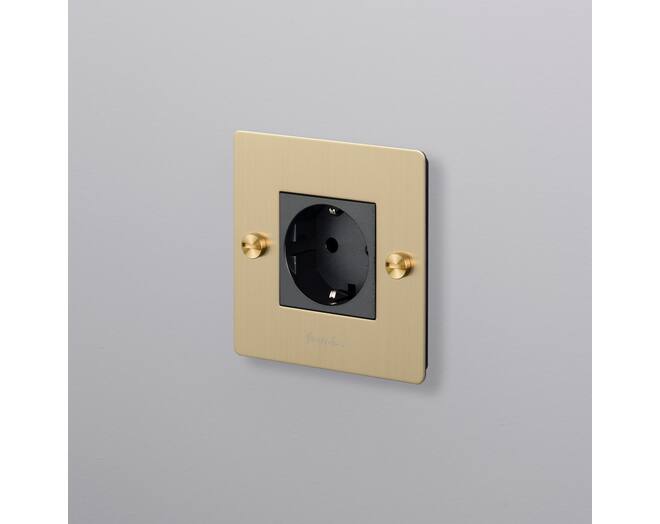 EU 1G Socket/Schuko Type F/w/ B+P Logo/Brass