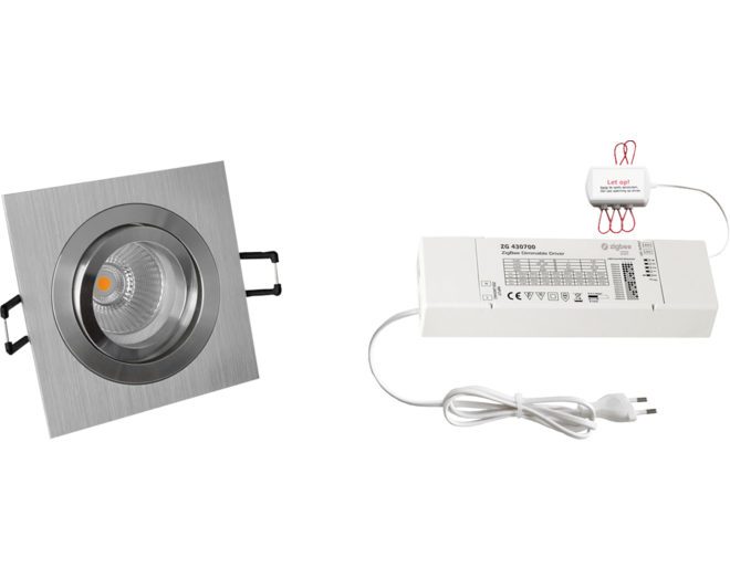 4x Smooth Vierk. Alu+DTW 3000K-2200K+4x verl+ZigBee