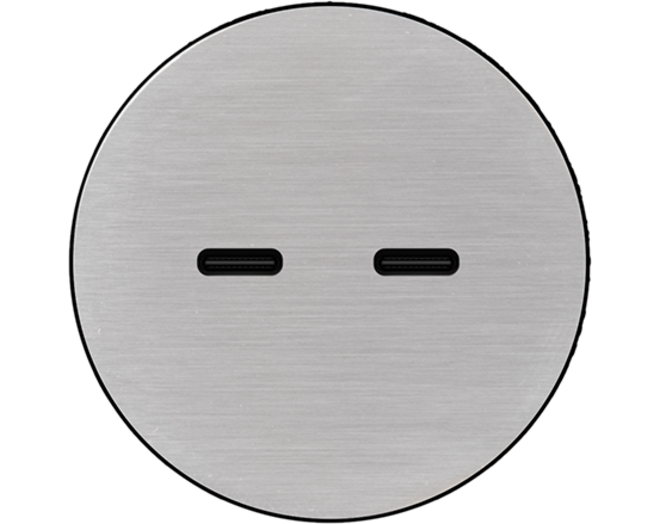 Rond 2.0 USB-C 2X (30W) - t.less - brushed nickel