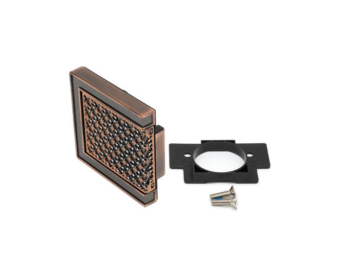 Decorplaat brons voor glasdeur bij heavy duty scharn