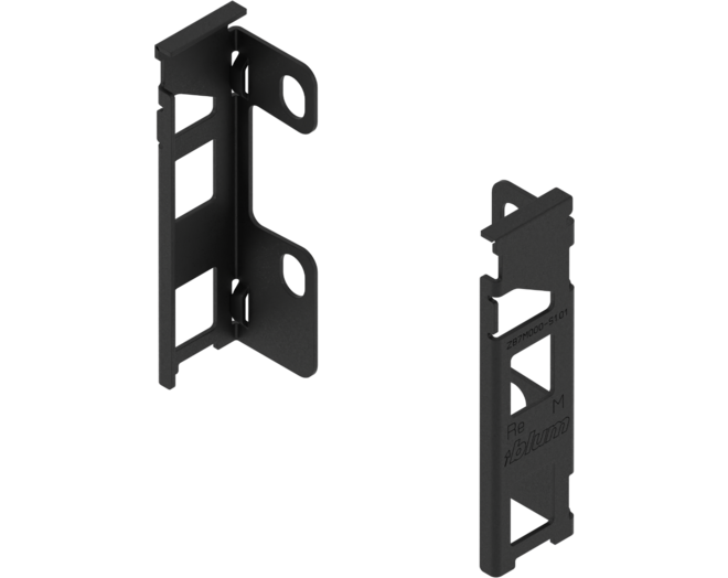Achterwandhouderset Legrabox, M- hoogte. Carbon zwart
