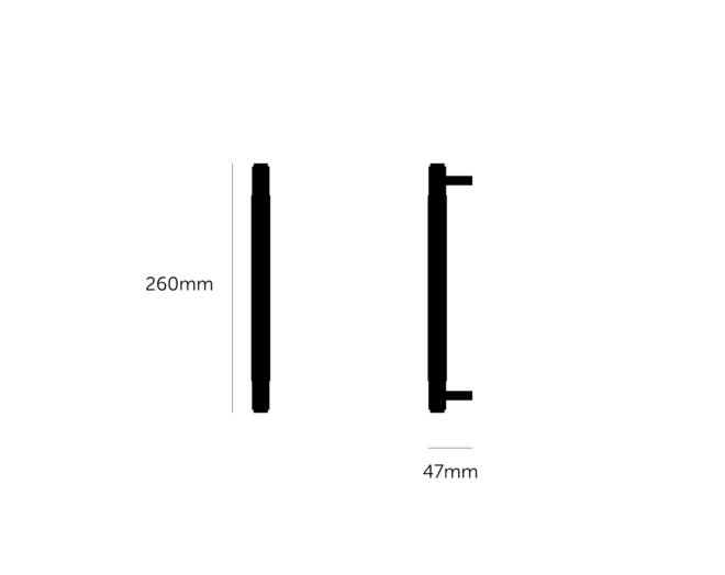 Pull Bar/Cross/Medium 260Mm/Brass
