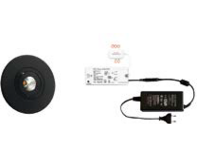 3x Monza rond zwart + 3x verlengsnoer + ZigBee Driver 30W