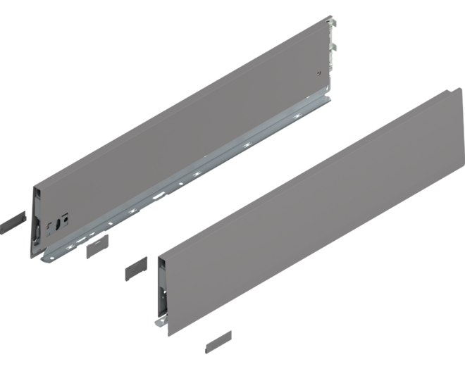 Merivobox zijkant K-hoogte, R+L, 600mm kleur: indium grijs