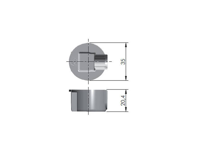 Inboordoppen 35mm voor Quick bladverbinder 35mm VE= 250