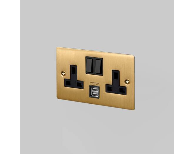 2G Socket + USB 3.1A/Brass