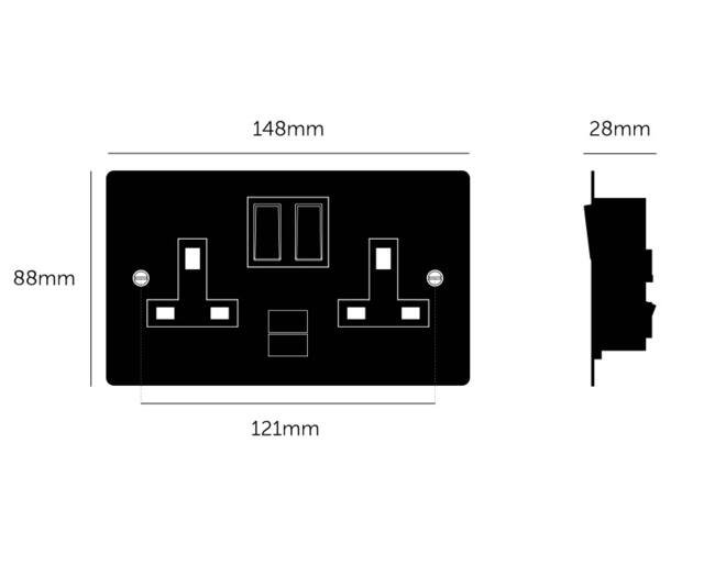 2G Socket + USB 3.1A/Brass
