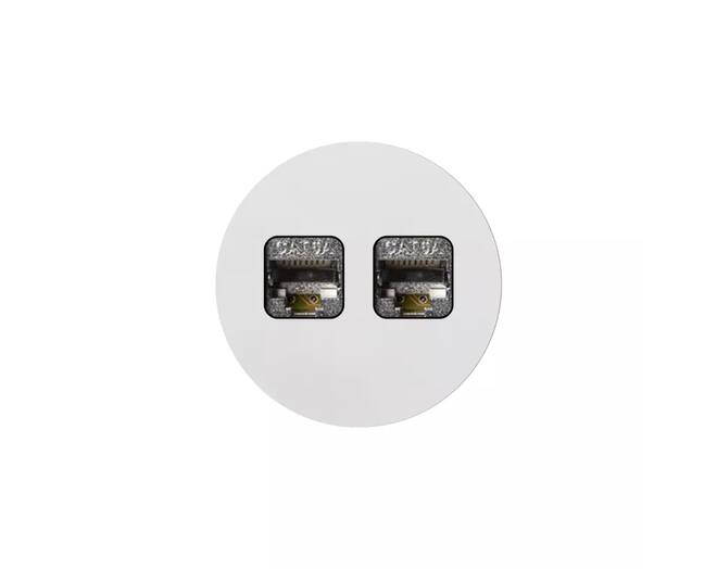 Rond 2.0 Data port  2 Keystones- t.less - white alu