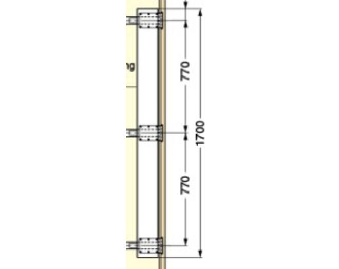 Verbindingsplaat voor draaischuifdeur 1700x142mm