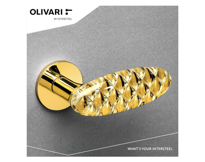 Olivari deurkruk Crystal Diamond op rozet messing titaan PVD