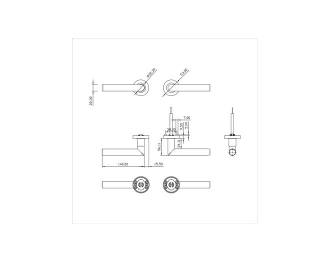 Deurkruk Sicura ø22mm met blokkeer mechanisme, rvs