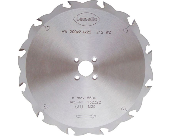 HW zaagblad, ø200x2,4x22 mm, snijdiepte 68mm