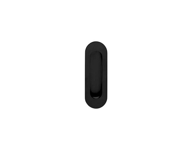 Schuifdeurkom ovaal 120x40mm blind mat zwart