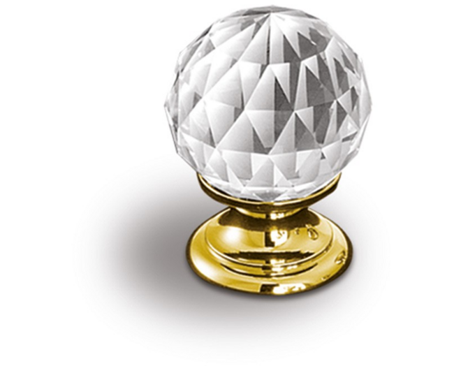 Knop SWAROVSKI CRYSTAL met vergulde voet, 30mm