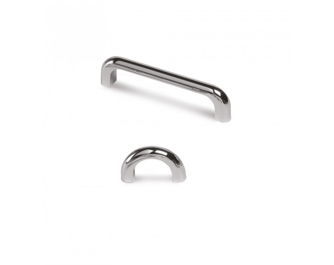 Greep METAL 755 glans chroom 80x9mm wit, hartmaat 70mm