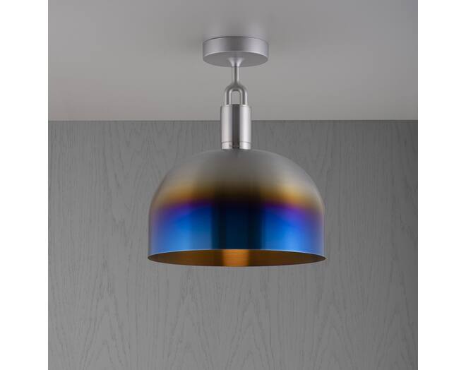 Forked Ceiling/Steel/Large Burnt Steel Shade