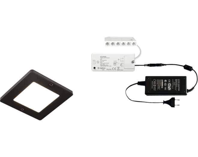 4x Polar XS-SE mat zwart 24V + ZigBee ontvanger + Driver 24W