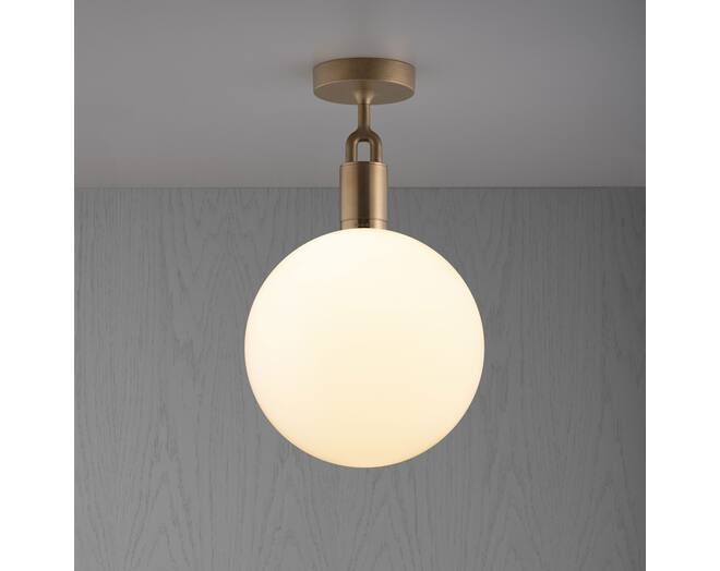 Forked Ceiling/Brass/Large Opal Globe