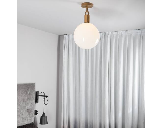 Forked Ceiling/Brass/Large Opal Globe