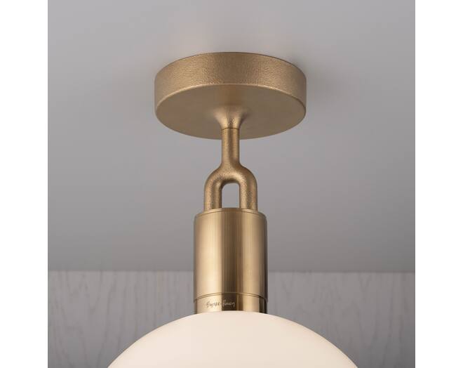Forked Ceiling/Brass/Large Opal Globe